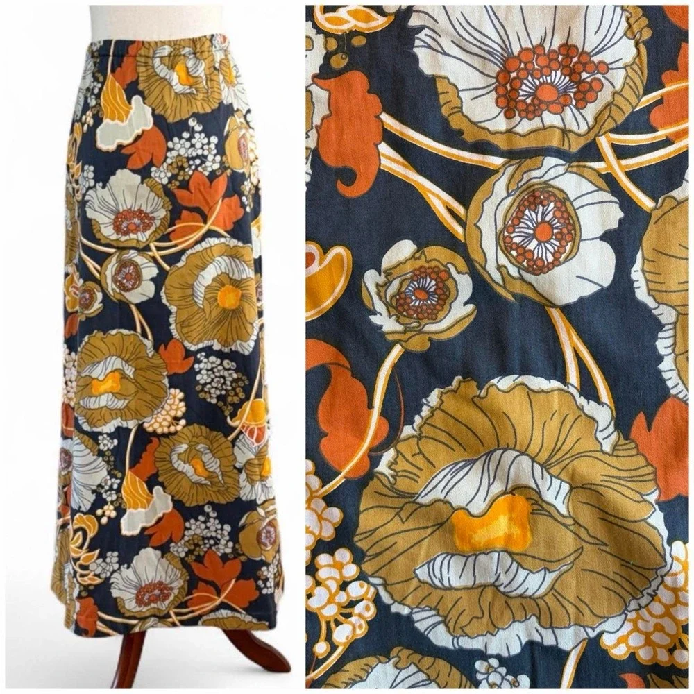 70s Floral Maxi skirt